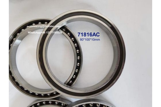 71816AC Excavator Bearings 80x100x10mm High Precision Thin-Section Ball Bearings