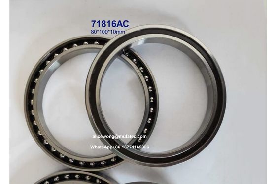 71816AC Excavator Bearings 80x100x10mm High Precision Thin-Section Ball Bearings